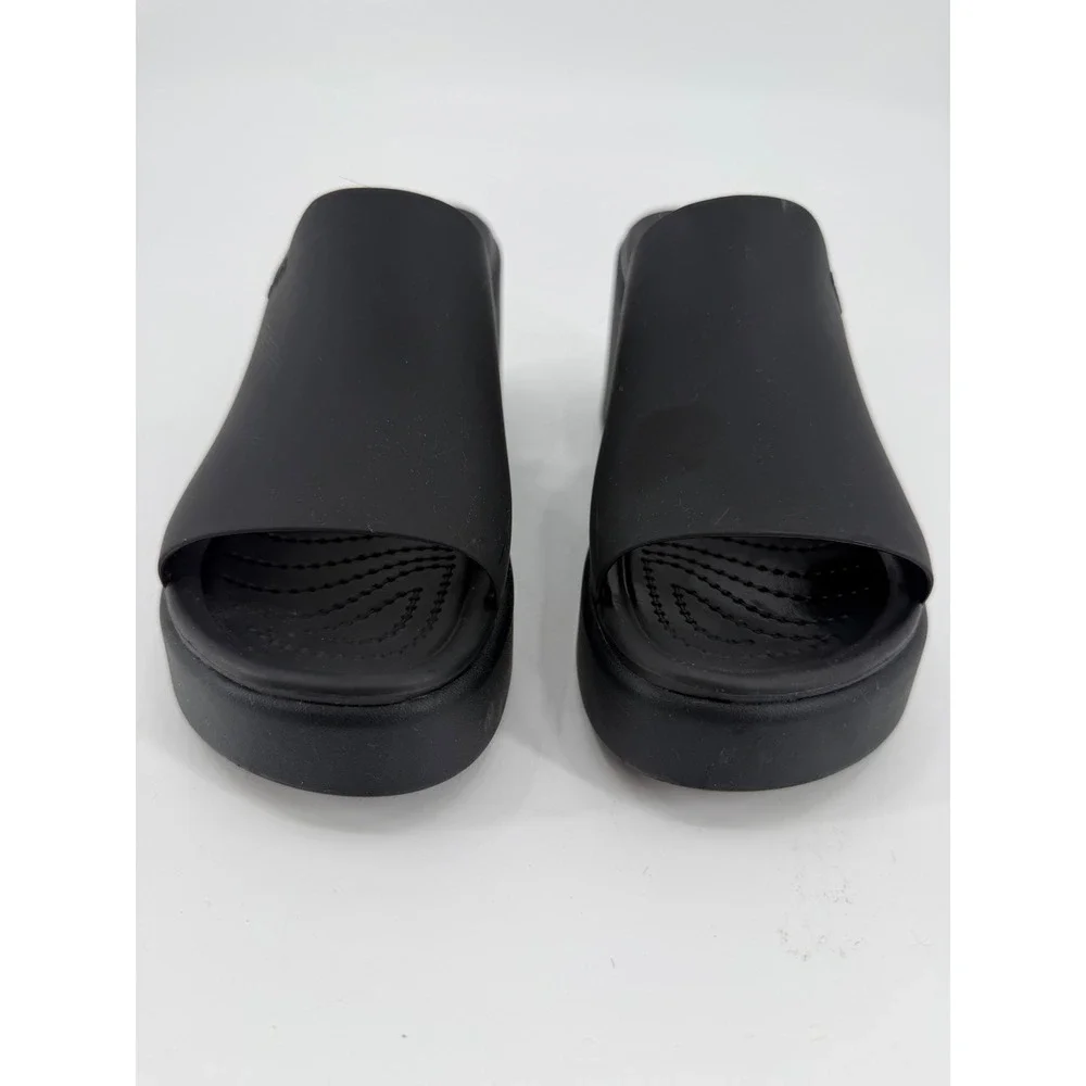 Crocs Brooklyn High Wedge Sandal Black Platform Mules Womens Size 6 206222-060